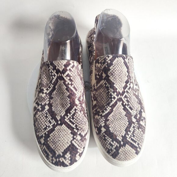 Steve Madden Fayna Slip On Snakeskin Vegan Sneakers Comfortable Nuetral Size 9 - Picture 7 of 11
